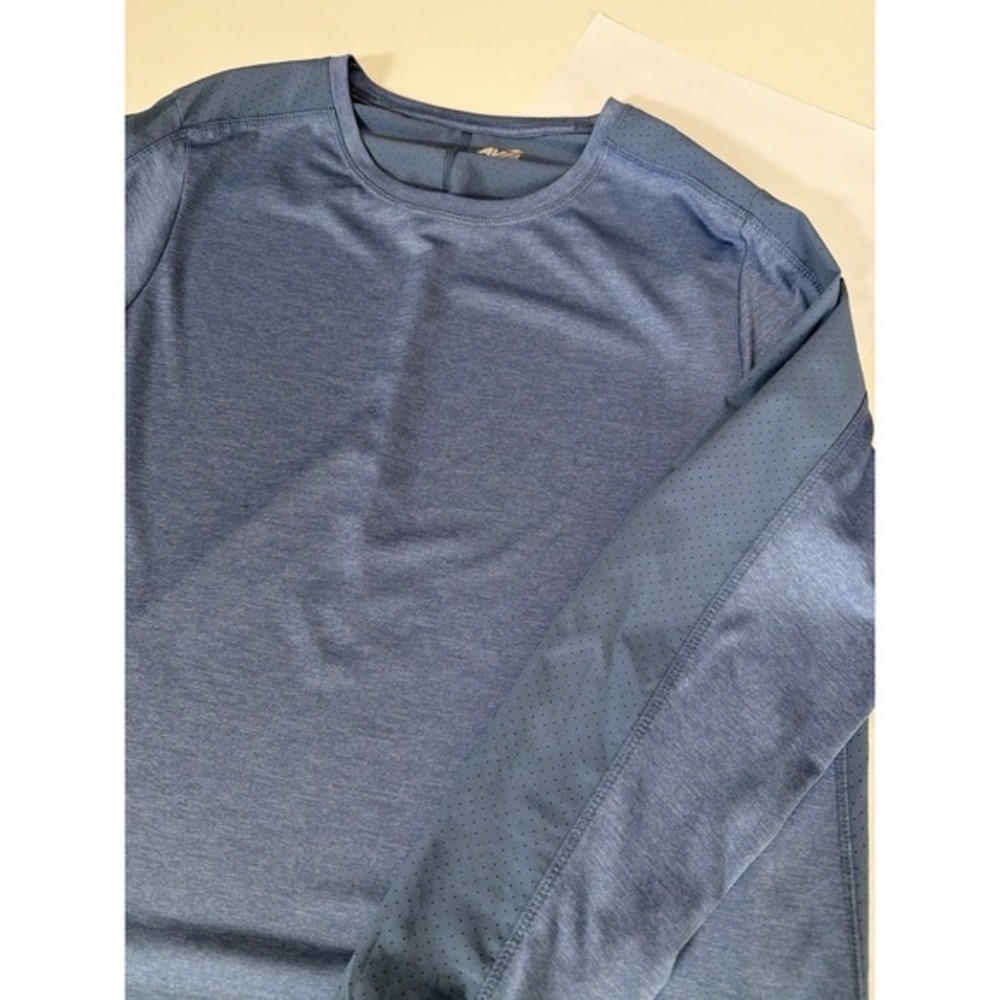 Avia Women's XL 16-18 Blue Long Sleeve Performance Top Stretch Mesh Panels. 5025